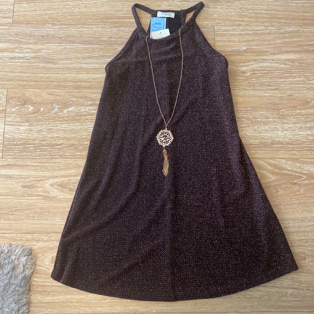 NWT Sparkle Shift Dress with Necklace